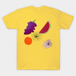 Fruits on Yellow T-Shirt